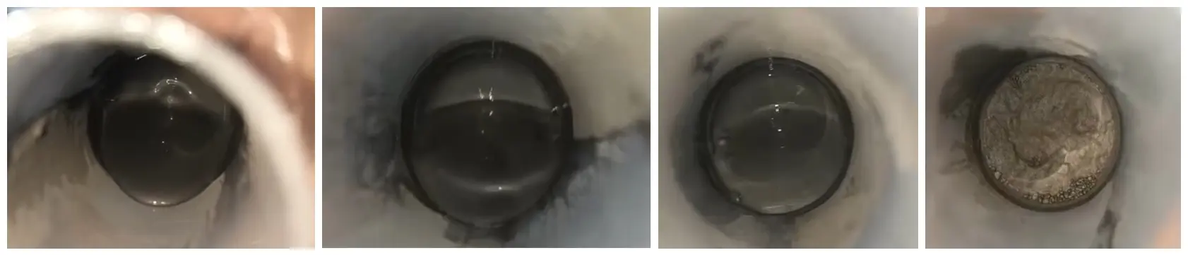> Comparison of titanium paste rheological states: stable dispersion below 3.5:1 ratio vs agglomerated failure state.