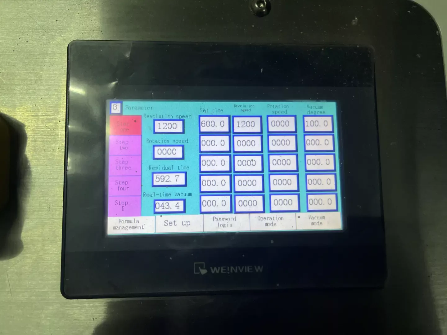 mixing program parameters